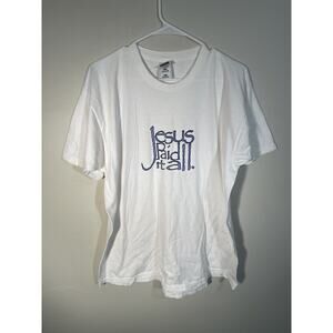 Vintage 90s 1998 Jesus Paid It All Verses Wear T-Shirt Men's Size XL‎